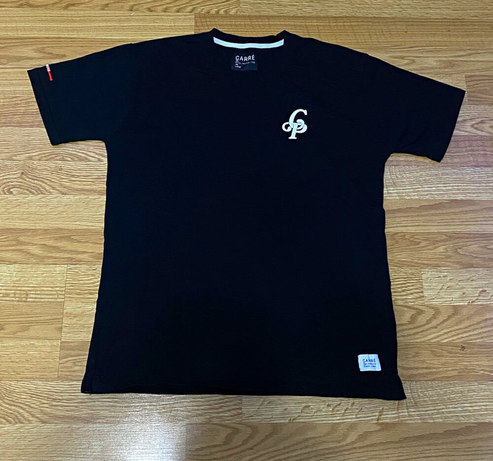 Carré - Men’s Black Graphic Logo Crew Neck Short Sleeve Tee Size: L - Picture 2 of 7